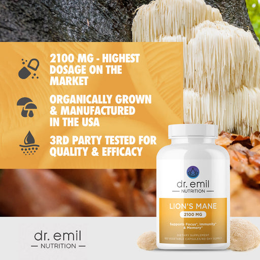 Lions Mane Mushroom Capsules - 60 Day Supply
