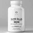 White supplement bottle labeled '5HTP Plus' by Dr. Emil Nutrition on a gray background