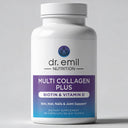 Dr. Emil Nutrition Multi Collagen Plus Biotin & Vitamin D supplement bottle on a gray background