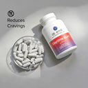 Dr. Emil Nutrition Daytime Burn supplement bottle with capsules on a gray background