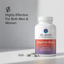 Bottle of Dr. Emil Nutrition Daytime Burn supplement with text indicating effectiveness for both men and women.