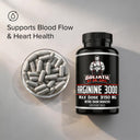 Supplement bottle labeled 'Goliath by Dr. Emil' with capsules on a gray background