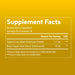 Lion's Mane Supplement facts label for Organic Lions Mane Mushroom Powder and Black Pepper Fruit Extract on a yellow background