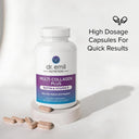 Dr. Emil Nutrition Multi Collagen Plus supplement bottle with capsules on a light background