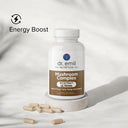 Bottle of Dr. Emil Nutrition Mushroom Complex with capsules on a light background