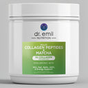 Dr. Emil Nutrition Multi Collagen Peptides + Matcha container on a gray background